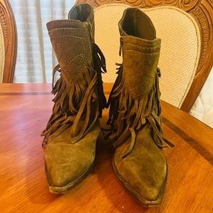 Free People Western Fringe Ankle Boots
